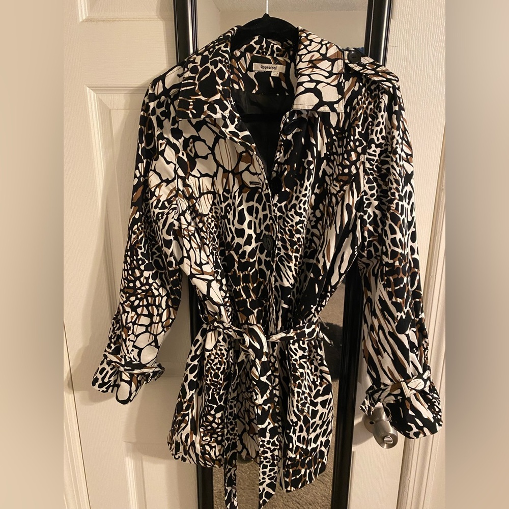 Lovely stylish animal print trench coat